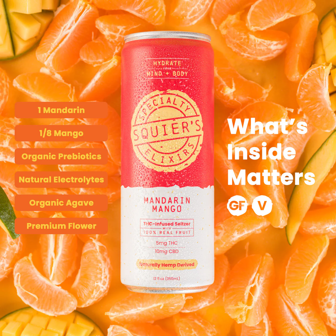 Squiers Mandarin Mango 5mg can 12oz